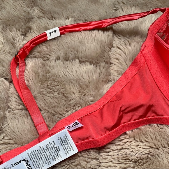 Guess Victoria Natural Bra Orange Coral 34B - Picture 2 of 5